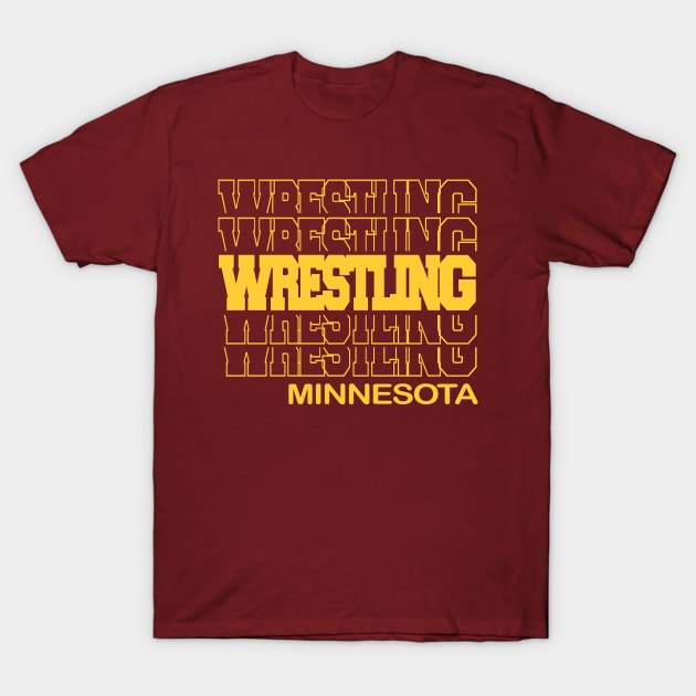 Wrestling Minnesota in Modern Stacked Lettering T-Shirt by tropicalteesshop